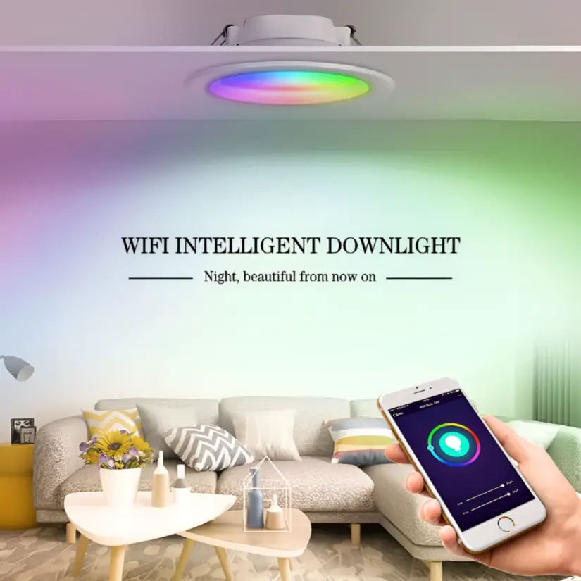 HomeOne Smart RGB + CCT Downlight (Zigbee/WiFi, 9W, 3.5") - HomeOne Smart